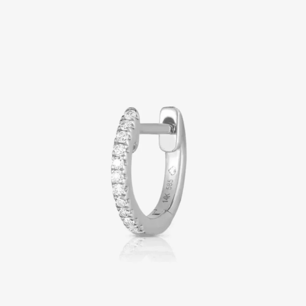 Ring Concierge Petite Diamond Huggies 14K White Gold - Picture 2 of 4